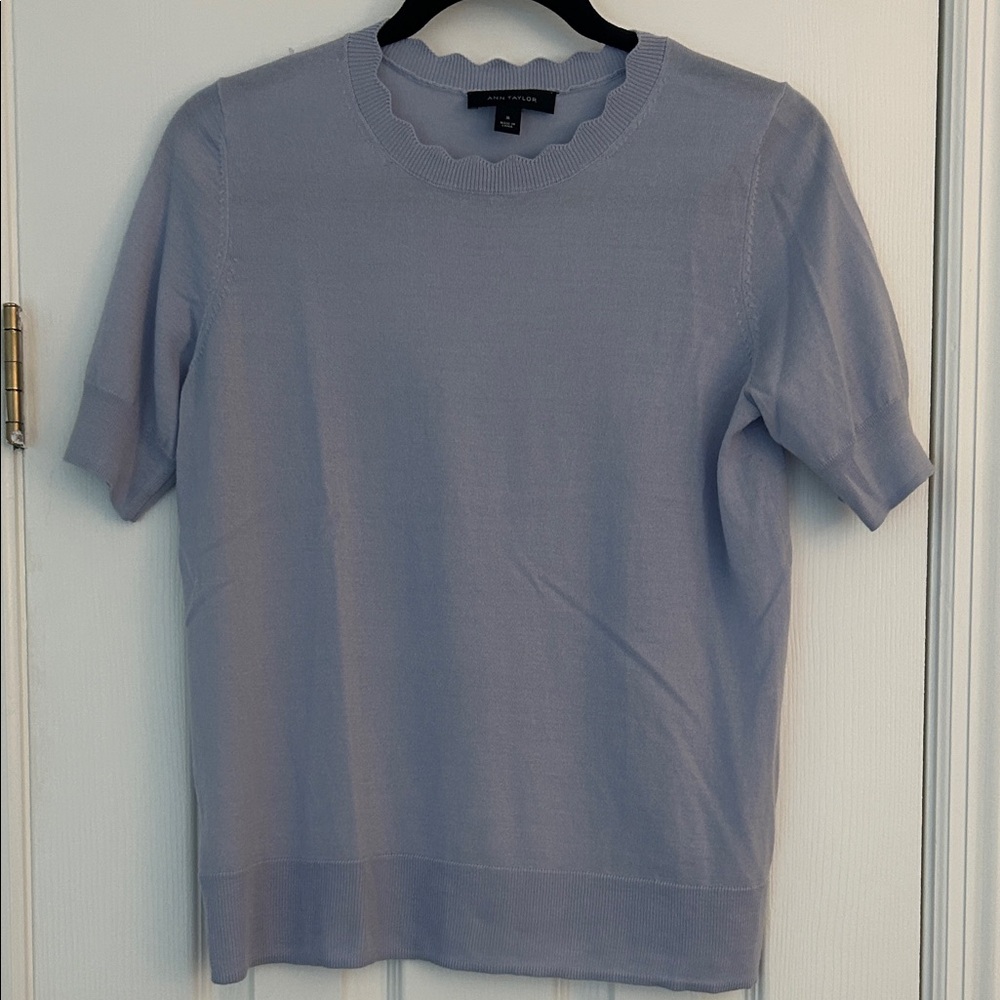 Ann Taylor Light Blue Crew Neck Sweater
